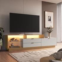Rack para TV até 55 Polegadas com LED e 2 Gavetas Mel e Arena