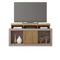 Rack Para Tv Até 55 Polegadas Com Porta De Correr 136cm Buriti Marrom Maxence Shop Jm