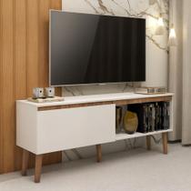 Rack Para Tv Ate 55 Polegadas Cor Branco 1 Porta Com Pes