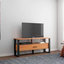 Rack para TV Até 55 Polegadas em MDF 140 cm 1 Gaveta Freijó Preto Dalla Costa