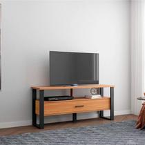 Rack para TV Até 55 Polegadas em MDF 140 cm 1 Gaveta Freijó Preto Dalla Costa Rack para TV Até 55 Polegadas em MDF 140 cm 1 Gaveta Freijó Preto Dalla Costa