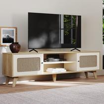 Rack para TV Até 55 Polegadas Erice com 2 Porta e Pés - Carvalho / Off White Rack para TV Até 55 Polegadas Erice com 2 Porta e Pés - Carvalho / Off White