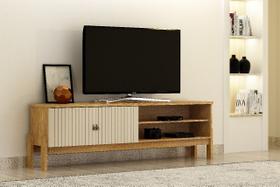 Rack para TV até 55 Polegadas Frisado Ouro Preto Valdemóveis