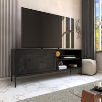 Rack para TV Até 55 Polegadas Heron 1 Porta Preto - Panorama Móveis