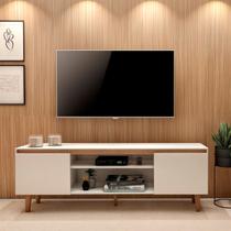Rack para TV até 55 Polegadas MDF 155cm Pés em Madeira Maciça Nichos