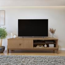 Rack para TV até 55 Polegadas MDF 164,5cm Frisado Ouro Preto Marrom Cinamomo Rack para TV até 55 Polegadas MDF 164,5cm Frisado Ouro Preto Marrom Cinamomo