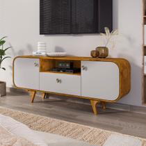 Rack para TV Até 55 Polegadas Noronha 2 Portas 1 Gaveta Naturalle/Off White - Móveis Bechara