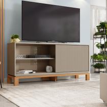 Rack para Tv até 55 Polegadas Porta com Textura Microrripada Pés Cavalete Mondrian 1.3 Rack para Tv até 55 Polegadas Porta com Textura Microrripada Pés Cavalete Mondrian 1.3