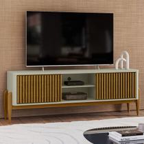 Rack para TV Até 55 Polegadas Sereno 2 Portas 1 Prateleira Off White/Cedro - Olivar Móveis