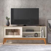 Rack para tv até 55 polegadas trend 1 porta vidro deslizante reflecta 136cm