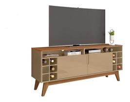 Rack para tv até 55 polegadas wine 1,35 champagne/cedro