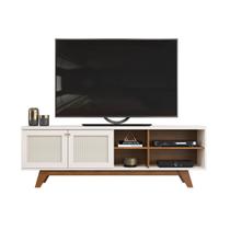 Rack para Tv até 60 com 1,80 x 60cm Verona Freijó-Off White - ÉdeCasaMóveis