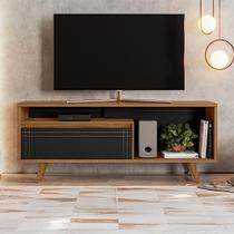 Rack para TV Até 60 Polegadas 1 Porta Tasu Freijó Trend/Preto Tx - Pnr Móveis