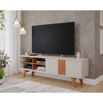 Rack para TV até 60 Polegadas 100% MDF 180cm Pés em Madeira Maciça Linhares Espresso Móveis Branco Off White/Cinamomo Rack para TV até 60 Polegadas 100% MDF 180cm Pés em Madeira Maciça Linhares Espresso Móveis Branco Off White/Cinamomo