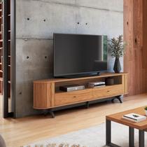 Rack para TV até 60 Polegadas 100% MDF 220cm Canto Arredondado 2 Gavetas