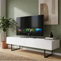 Rack para Tv até 60 Polegadas 100% MDF Pés em Aço Carbono Industrial 2 Gavetas Rack para Tv até 60 Polegadas 100% MDF Pés em Aço Carbono Industrial 2 Gavetas