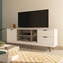 Rack para TV até 60 Polegadas 160cm 2 Gavetas Michigan Bege Off White/Carvalho Rack para TV até 60 Polegadas 160cm 2 Gavetas Michigan Bege Off White/Carvalho