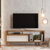 Rack para TV até 60 Polegadas 163,4cm Nt1315 Porta Basculante Frisado Marrom Freijó Trend/Off White Rack para TV até 60 Polegadas 163,4cm Nt1315 Porta Basculante Frisado Marrom Freijó Trend/Off White