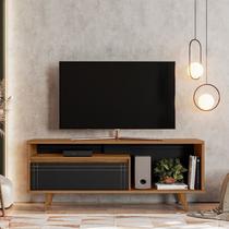 Rack para TV até 60 Polegadas 163,4cm Nt1315 Porta Basculante Frisado Marrom Freijó Trend/Preto Tx Rack para TV até 60 Polegadas 163,4cm Nt1315 Porta Basculante Frisado Marrom Freijó Trend/Preto Tx