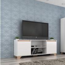 Rack para TV até 60 Polegadas 180cm 2 Portas 3 Prateleiras Benevello Quiditá Branco Rack para TV até 60 Polegadas 180cm 2 Portas 3 Prateleiras Benevello Quiditá Branco