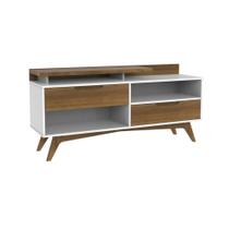 Rack para TV Até 60 polegadas 2 gavetas 2 nichos Em Madeira e MDF Preto Happy Artemobili