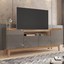 Rack para TV até 60 Polegadas 4 Portas 1 Nicho 158cm Pés em Madeira Maciça Adria Versátile