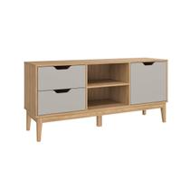 Rack para TV até 60 Polegadas com 2 Gavetas 1 Porta Mel Off White MB 1096 Movelbento Rack para TV até 60 Polegadas com 2 Gavetas 1 Porta Mel Off White MB 1096 Movelbento