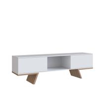 Rack Para Tv Até 60 Polegadas Com 2 Portas E 1 Nicho Nobu Branco Montana