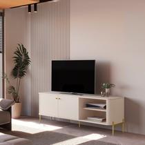 Rack para TV até 60 Polegadas Curvo Pés e Puxadores em Metal Tucupí Rack para TV até 60 Polegadas Curvo Pés e Puxadores em Metal Tucupí