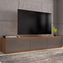 Rack para TV Até 60 Polegadas Eros 1,80 2 Portas 1 Gaveta Noce/Cinza Perola - Casa D Rack para TV Até 60 Polegadas Eros 1,80 2 Portas 1 Gaveta Noce/Cinza Perola - Casa D