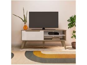 Rack para TV Até 60 Polegadas Lotus 1 Porta Carvalho/Off White - Artely Móveis