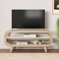 Rack para TV até 60 Polegadas MDF 133,5cm Usinado em Theo Bege Naturale Rack para TV até 60 Polegadas MDF 133,5cm Usinado em Theo Bege Naturale