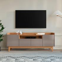 Rack para TV até 60 Polegadas MDF 158cm Pés em Madeira Maciça 4 Portas 1 Nicho Adria Versátile