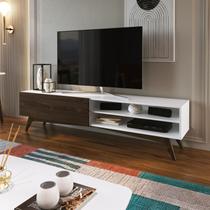 Rack para TV até 60 Polegadas MDF 160cm Pés em Madeira Maciça e Moby