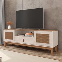 Rack para TV até 60 Polegadas MDF 160cm Pés em Madeira Maciça Esmeralda Versátile