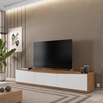 Rack para TV até 60 Polegadas MDF 180cm 2 Portas 1 Gaveta Eros Cedro/Branco