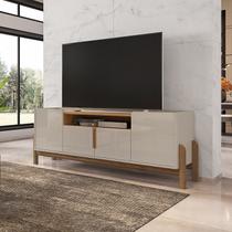 Rack para TV até 60 Polegadas MDF 190cm Pés em Madeira Maciça Lizz Versátile Bege Off White/Cedro