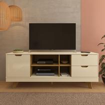 Rack para TV Até 60 Polegadas Michigan 1 Porta 2 Gavetas Off White/Carvalho - Artely