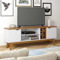 Rack para TV até 60 Polegadas Prism 1.8 Patrimar Branco Acetinado Cumaru