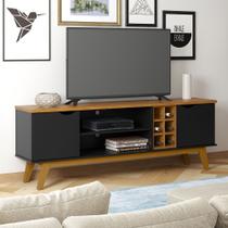 Rack para TV até 60 Polegadas Prism 1.8 Patrimar Preto Acetinado Acetinado Cumaru