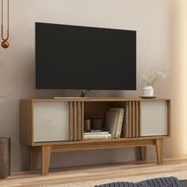 Rack para TV Até 60 Polegadas Ripado Naturalle/Cristalo - Decibal Rack para TV Até 60 Polegadas Ripado Naturalle/Cristalo - Decibal