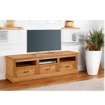 Rack para TV até 60 Polegadas Rústico 3 Gavetas Madeira Maciça 170cm England Marrom Rack para TV até 60 Polegadas Rústico 3 Gavetas Madeira Maciça 170cm England Marrom