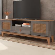 Rack para TV Até 60 Polegadas Vidigal 2 Portas 1 Gaveta Cinza Perola/Noce - Pnr Móveis Rack para TV Até 60 Polegadas Vidigal 2 Portas 1 Gaveta Cinza Perola/Noce - Pnr Móveis