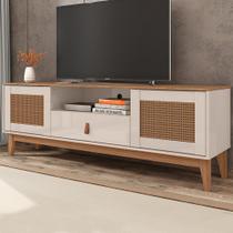 Rack para TV Até 60 Polegadas Vidigal 2 Portas 1 Gaveta Off White/Noce - Pnr Móveis