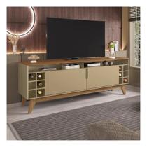 Rack para tv até 60 polegadas wine 1,60 champagne/cedro