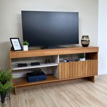 Rack para TV Até 65' City 1 Porta Frisada Cinamomo/Off White - Artely