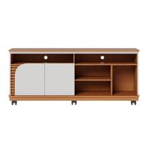 Rack para TV até 65" com Rodízios Detalhe Ripado Jurerê