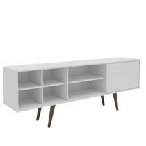 Rack para TV até 65 Polegadas 1 Porta 6 Nichos 175cm Turquia Estilo Retrô Cor Branco - Mademóvel