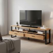 Rack para TV até 65 Polegadas 100% MDF de 2,20m com 2 gavetas Móvel na Caixa