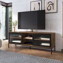 Rack para TV até 65 Polegadas 180cm 2 Portas e 3 Prateleiras Euforia Yescasa Preto/Noce Oro Rack para TV até 65 Polegadas 180cm 2 Portas e 3 Prateleiras Euforia Yescasa Preto/Noce Oro